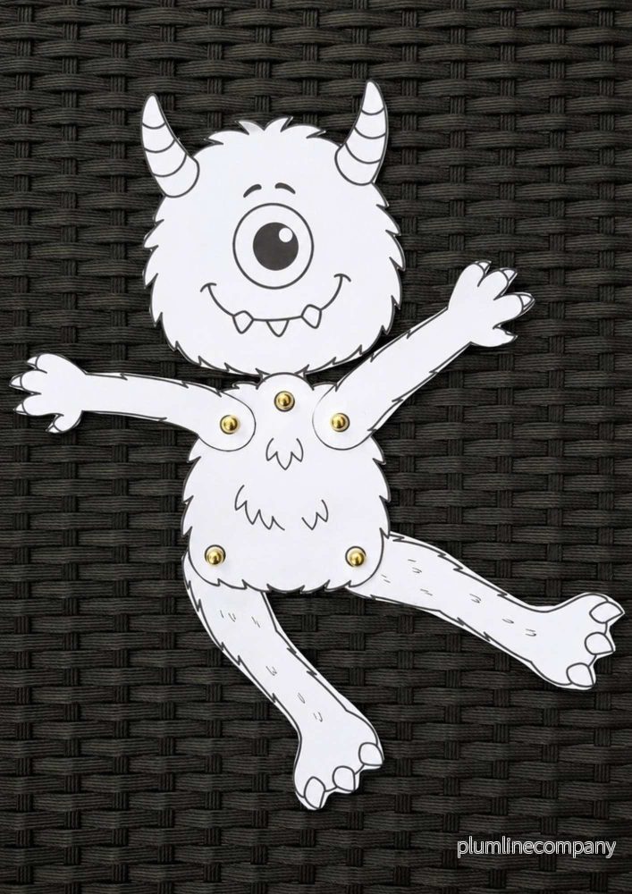 Bygg ett rörligt monster – Klipp, färglägg och montera