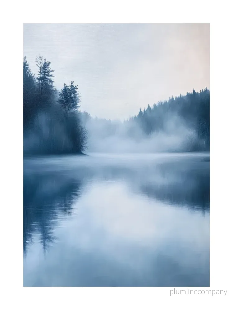 Morning Mist Lake Poster