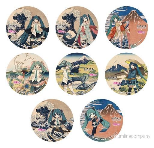 Katsushika Hokusai x Hatsune Miku-pins 6 cm Blind Box-urval (8)