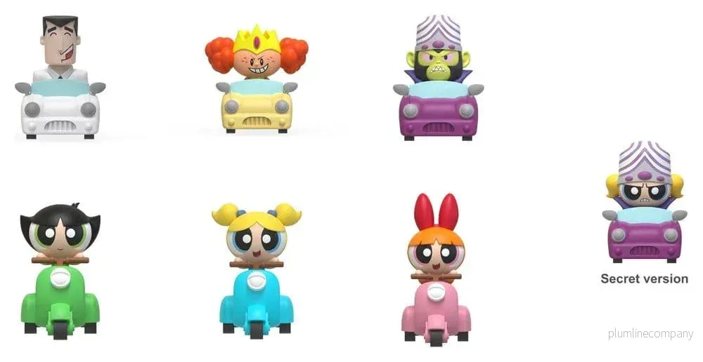 Powerpuff Girls Dragback Bil Blind Box 5 cm Sortiment (6)
