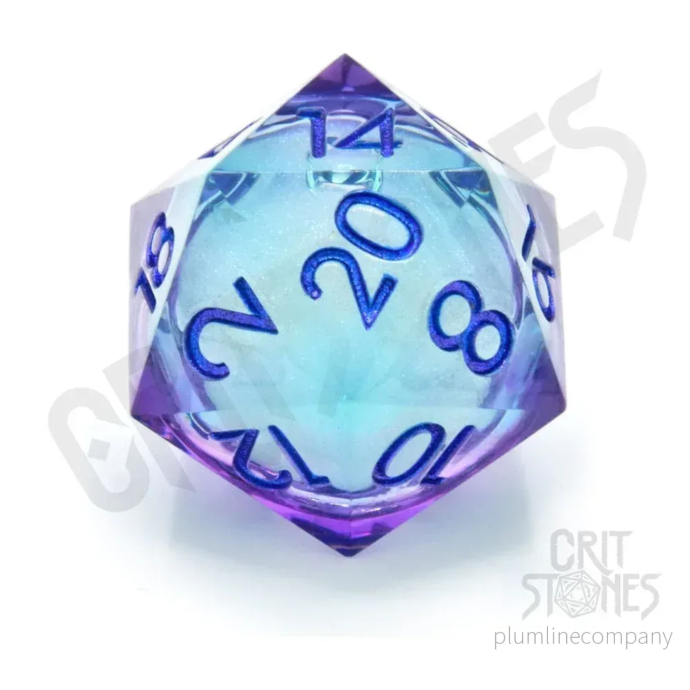 CritStones Liquid Core Dice D20 Moonlight Mystery 3 cm - Bild 2