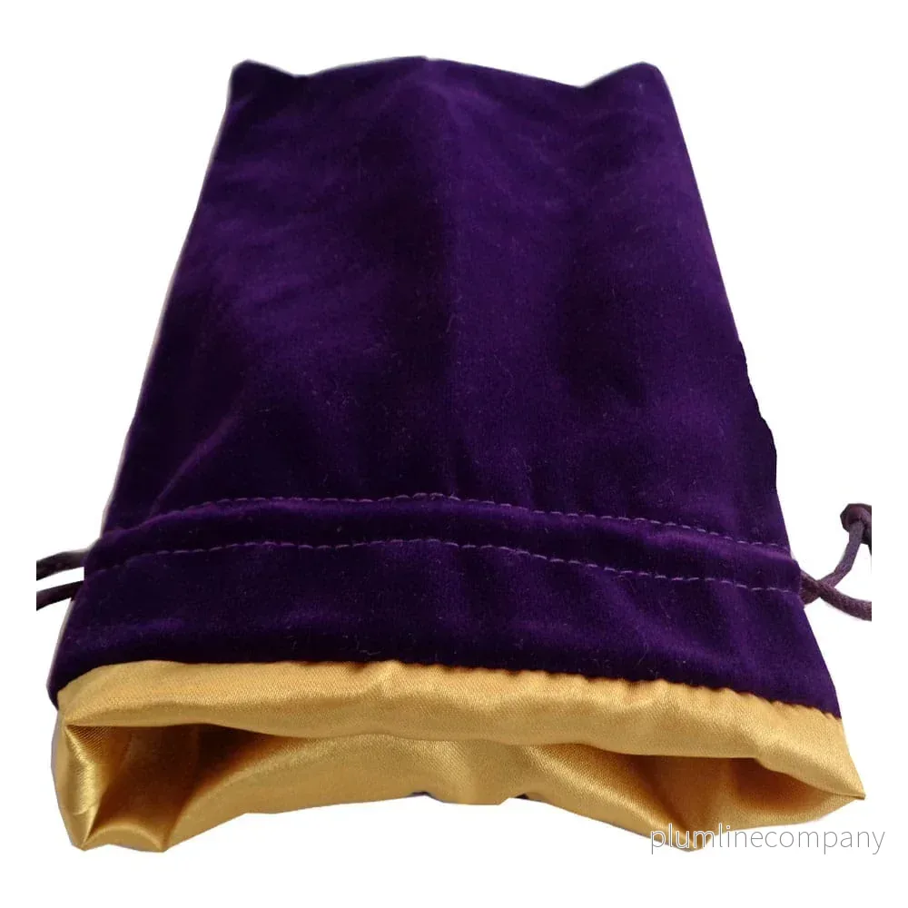 FanRoll Dice Bag Velvet Purple with Golden Satin Large - Bild 2