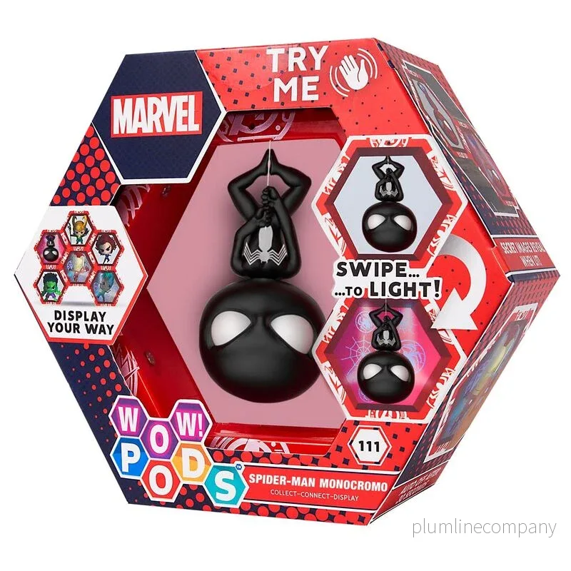 WOW! POD Marvel Spiderman Monokrom LED-figur WOW! POD Marvel Spiderman Monokrom LED-figur
