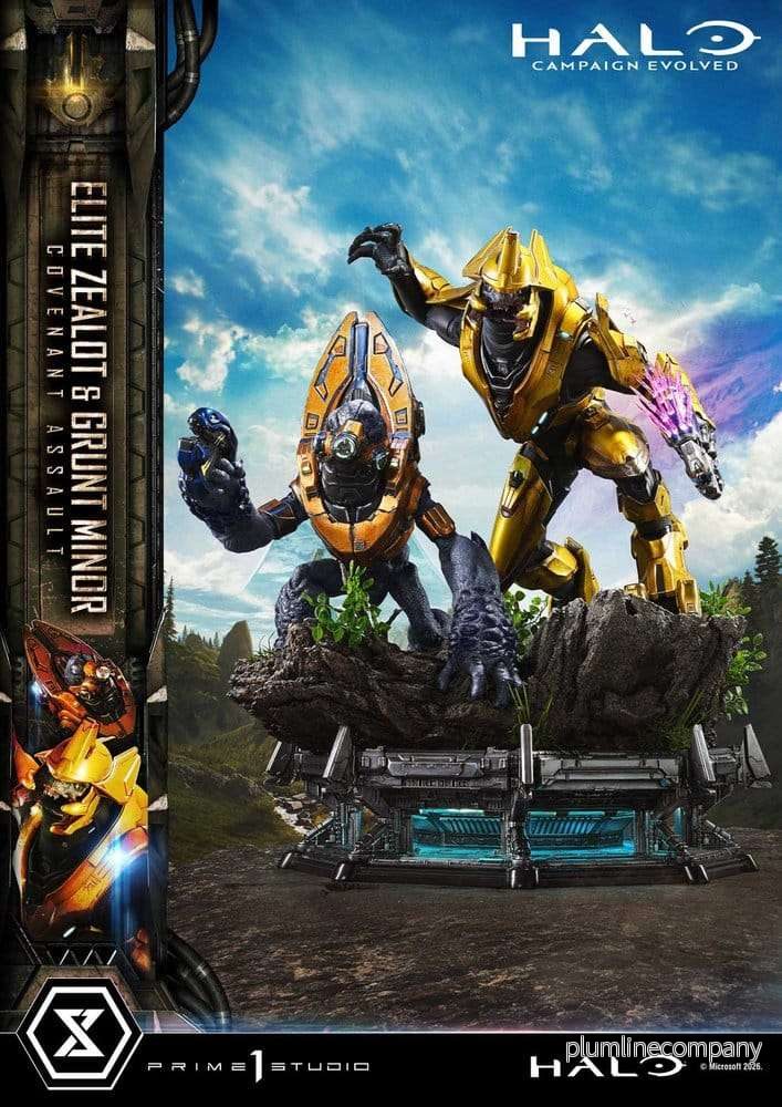 Halo: Campaign Evolved Ultimate Premium Masterline 1/4 Statue Elite Zealot & Grunt Minor: Covenant Assault Bonus Version 81 cm Halo: Campaign Evolved Ultimate Premium Masterline 1/4 Statue Elite Zealot & Grunt Minor: Covenant Assault Bonus Version 81 cm