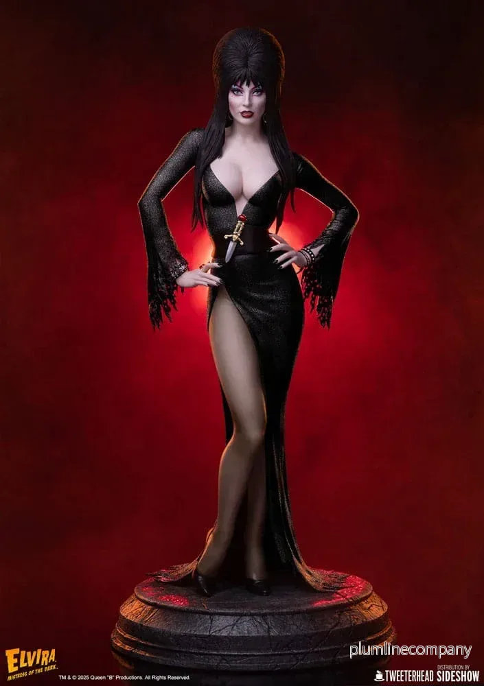Elvira: Mistress of the Dark Maquette 1/4 Elvira (Svart Glitterklänning) 48 cm - Bild 3