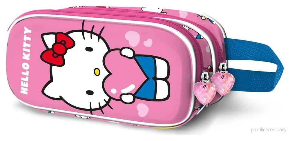 Sanrio 3D Dubbelt Pennfodral Hello Kitty Hjärtan Sanrio 3D Dubbelt Pennfodral Hello Kitty Hjärtan