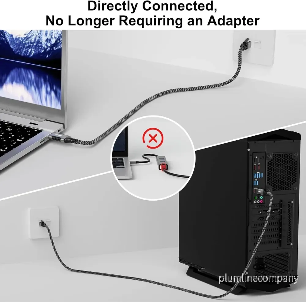 NÖRDIC 10m USB-C 3.1 till RJ45 1Gbps LAN Windows, MacOS, Linux, ChromeOS - Bild 3