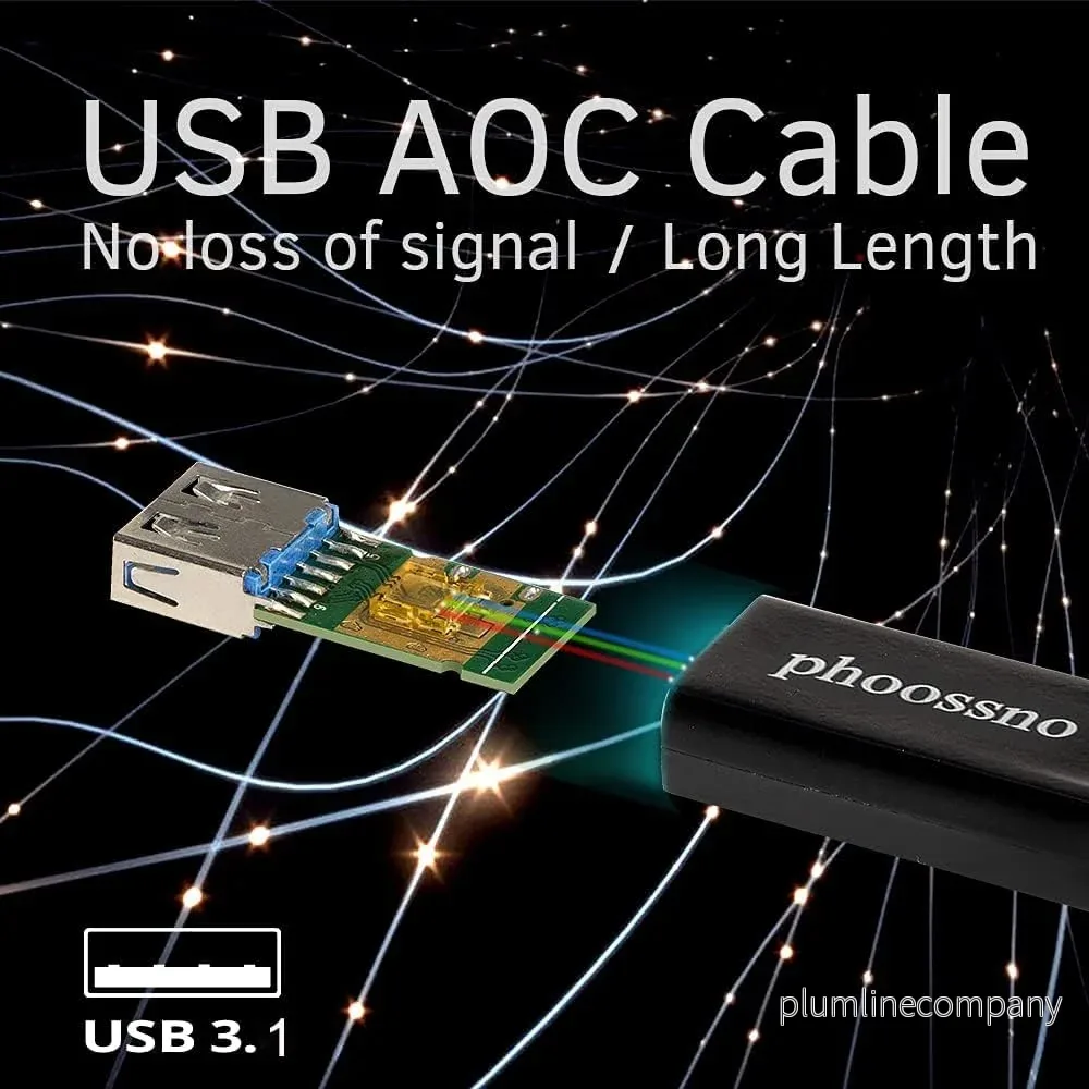 NÖRDIC active AOC Fiber 15m USB 3.2 SuperSpeed 10Gbps USB-C till USB A Data transmission only - Bild 2