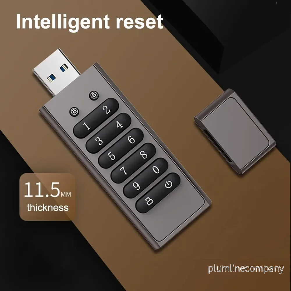 NÖRDIC Säkert krypterat USB-minne lösenordsskyddat låsande AES - 256-bitars, USB-minne 3.0 för personligt skydd 32 GB - Bild 2