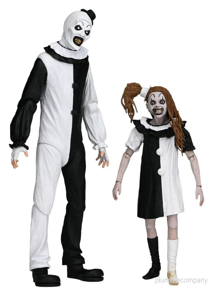 Terrifier 2 2-pack Actionfigurer Ultimate Art the Clown & Little Pale Girl 18 cm Terrifier 2 2-pack Actionfigurer Ultimate Art the Clown & Little Pale Girl 18 cm