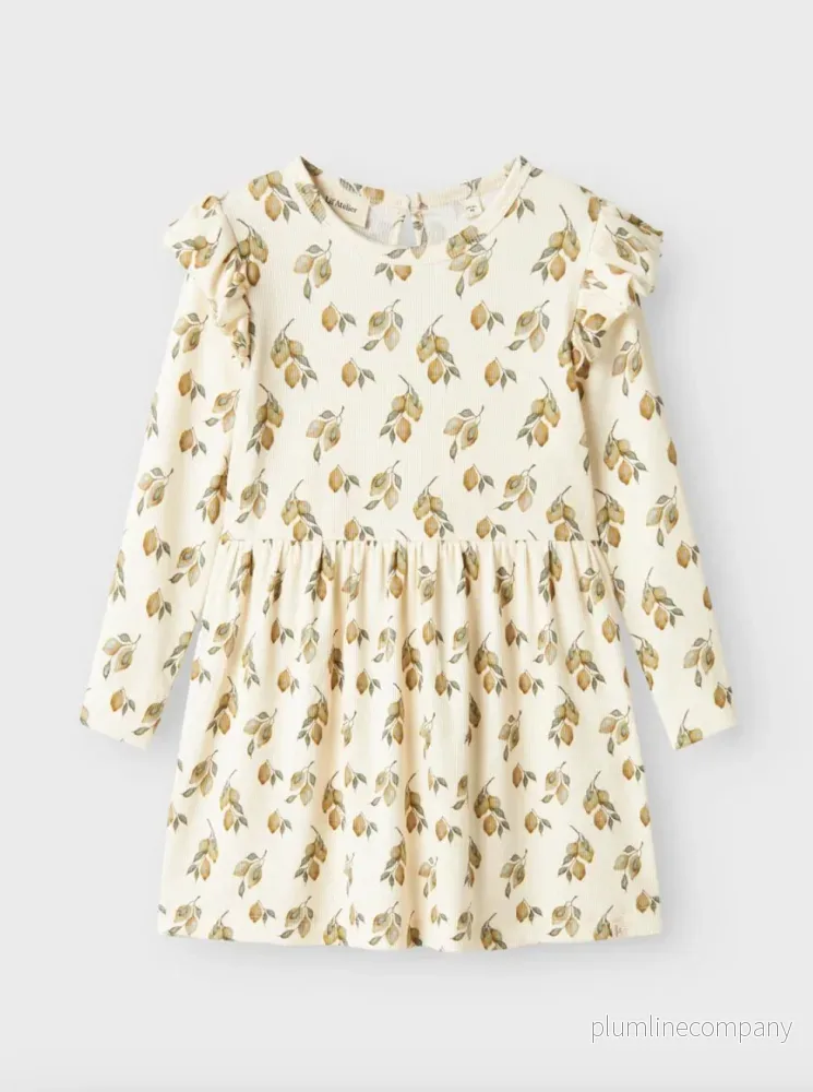 Lil’ Atelier MINI KORTÄRMAD KLÄNNING – Turtledove/Lemon Lil’ Atelier MINI KORTÄRMAD KLÄNNING – Turtledove/Lemon