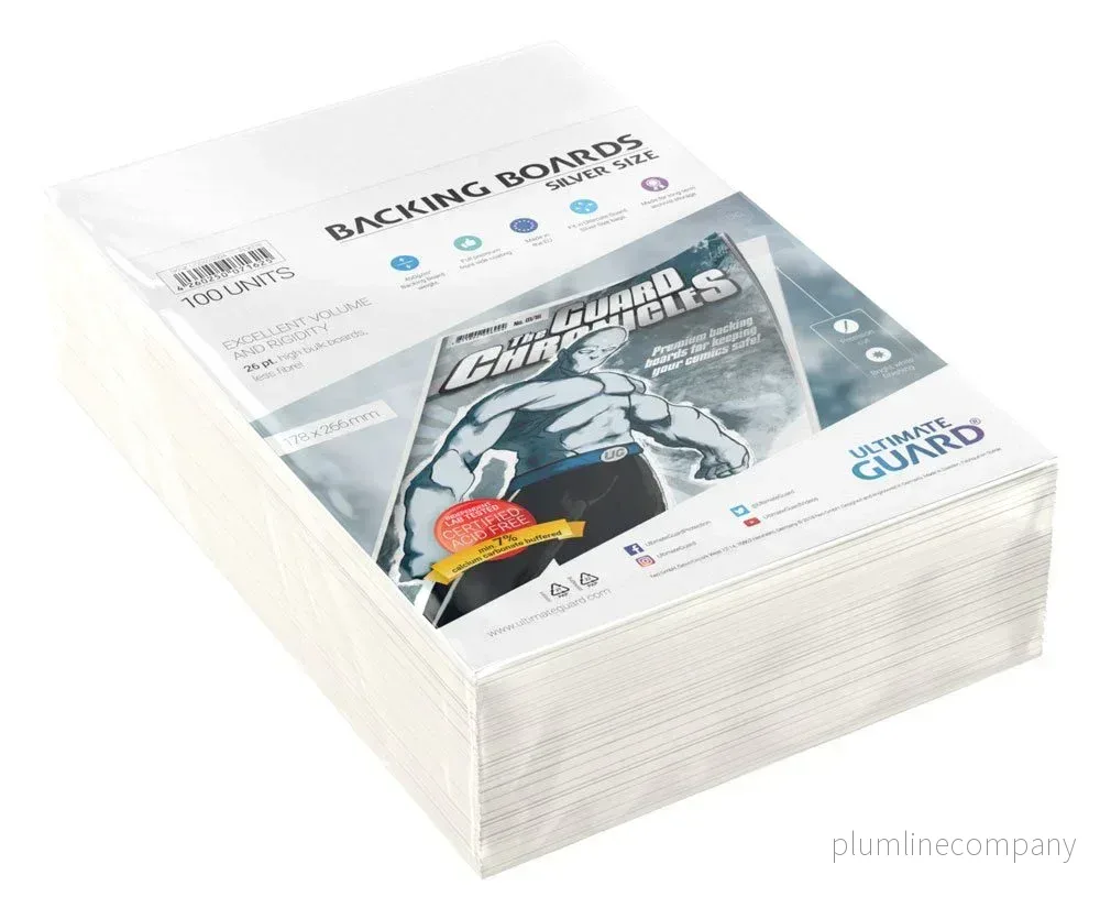 Ultimate Guard Comic Backing Boards (100) – Silver Size