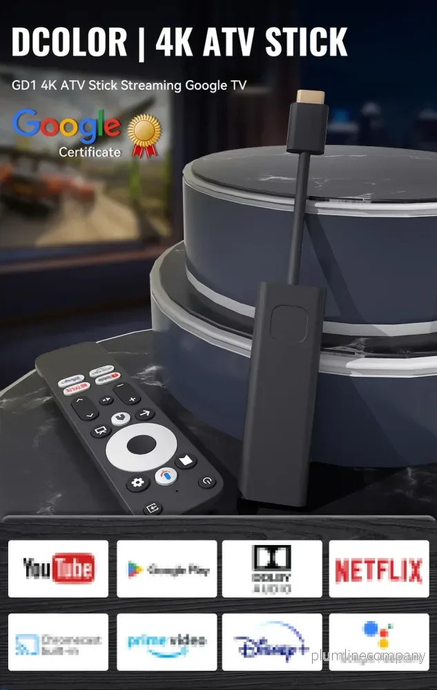 Google Certifierad TV-sticka 4K HDR Android TV 14 WiFi Play Store stöd för Netflix, YouTube, Disney+ - Bild 3