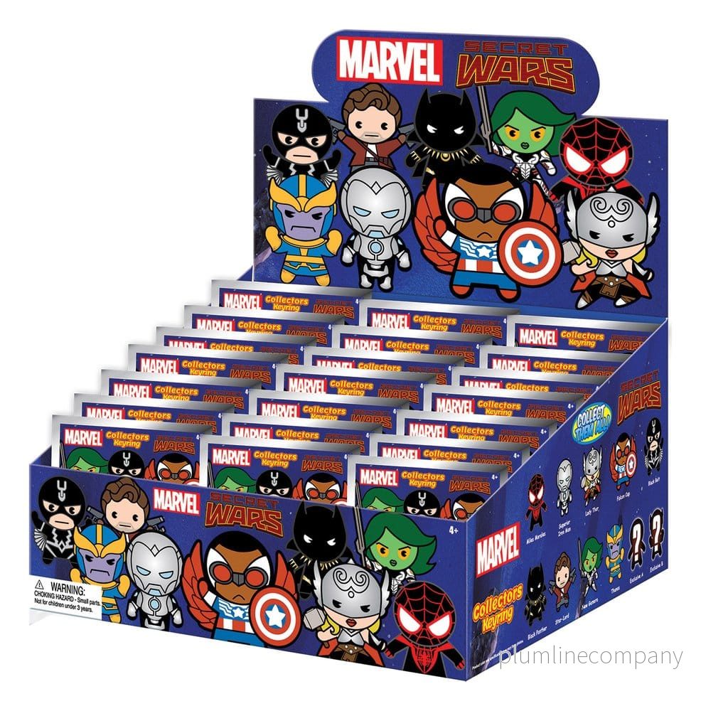 Marvel Secret Wars 3D PVC Bag Clips Series 1 Blind Bag Display (24) Marvel Secret Wars 3D PVC Bag Clips Series 1 Blind Bag Display (24)