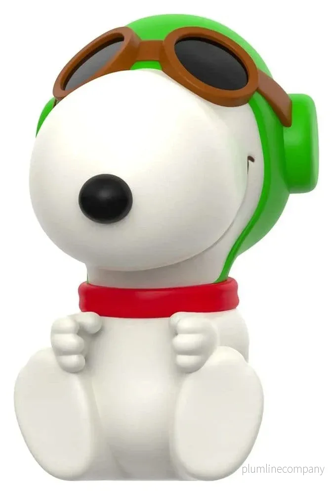 Vintage Peanuts Fun! Fun! Mini Figur Snoopy (Grön Hatt Flygare) - Bild 2