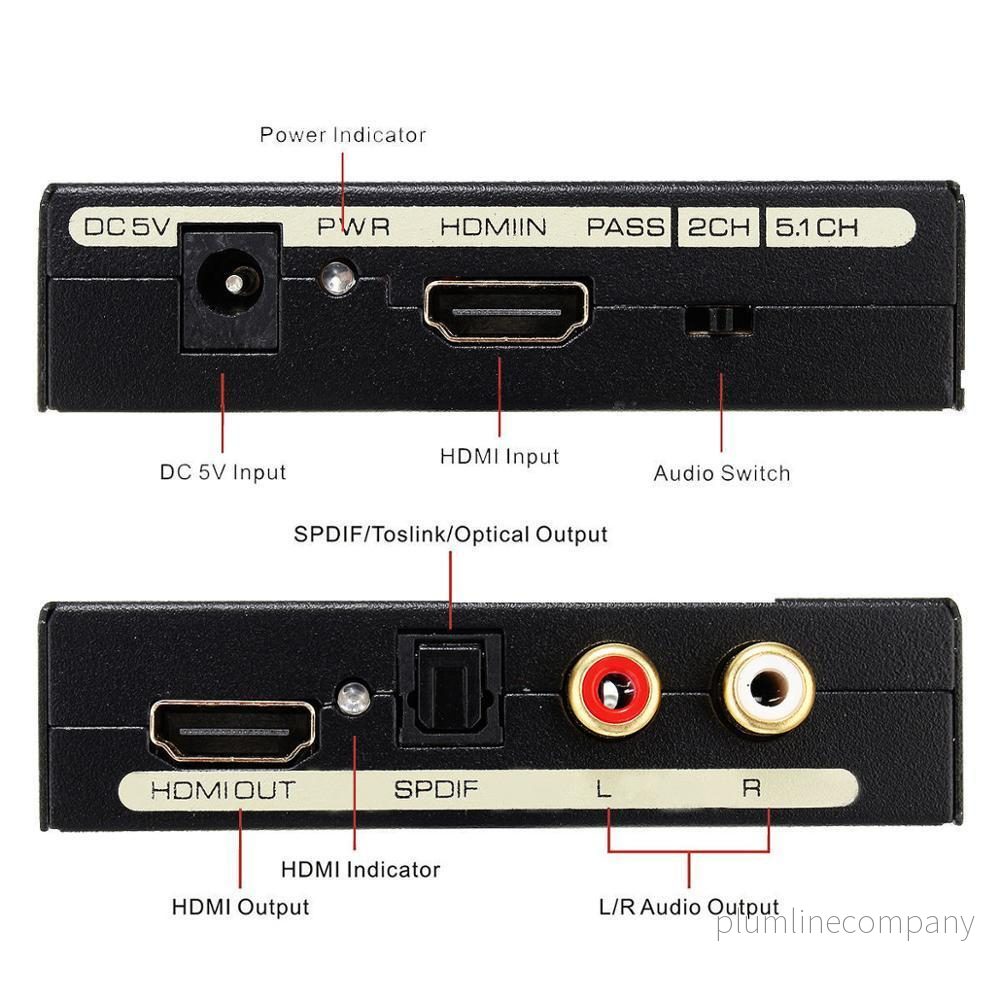 NÖRDIC HDMI Audio Extractor 1xHDMI ingång till 1xHDMI Full HD, 1xToslink och 2xRCA utgång - Bild 2