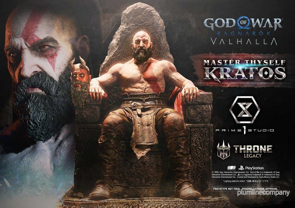 Throne Legacy God of War Series Statue 1/3 Ragnarok Master Thyself Kratos 67 cm - Bild 2