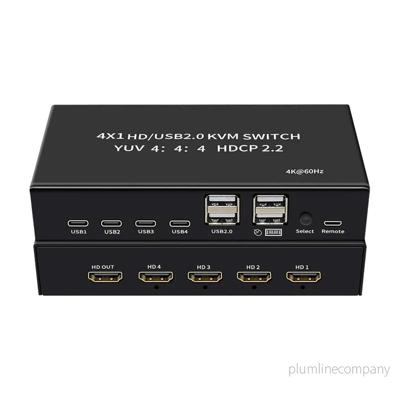 NÖRDIC KVM Switch 4 PC till 1 HDMI 4K 60Hz och 4xUSB HDCP 2.2 - Bild 3