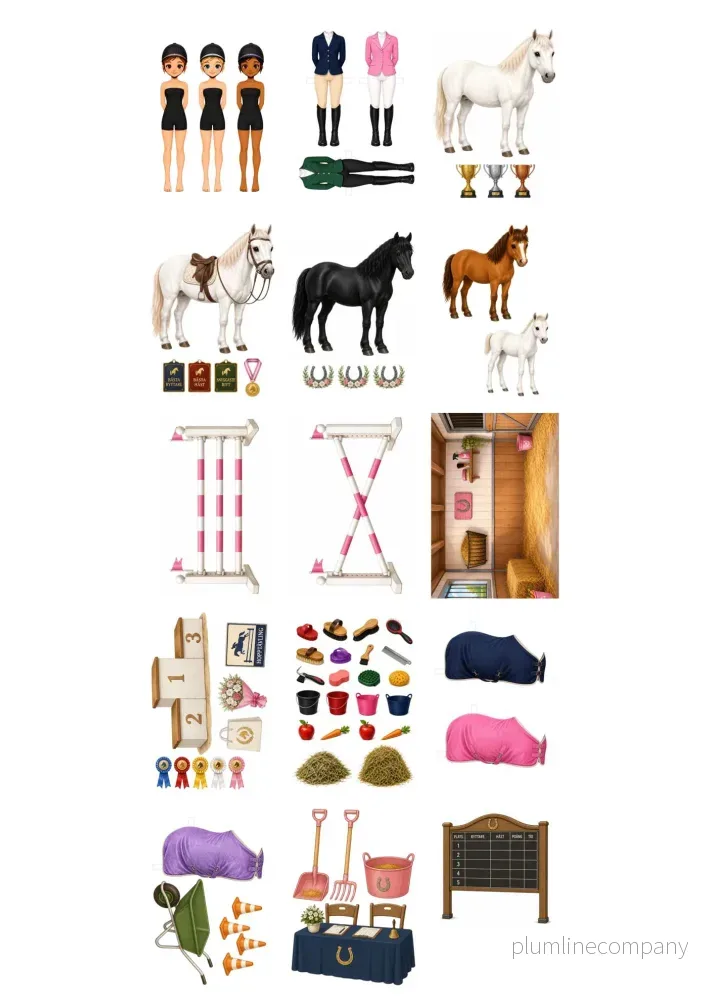 Wildas Hästpaket – Klippdockor, hästar & tillbehör - Bild 2