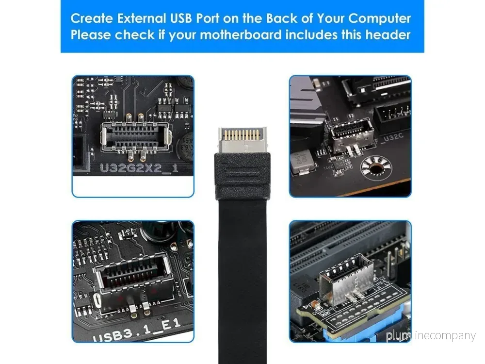 NÖRDIC USB3.1 Front Panel adapter 2xType E till 2xType C 50cm - Bild 2