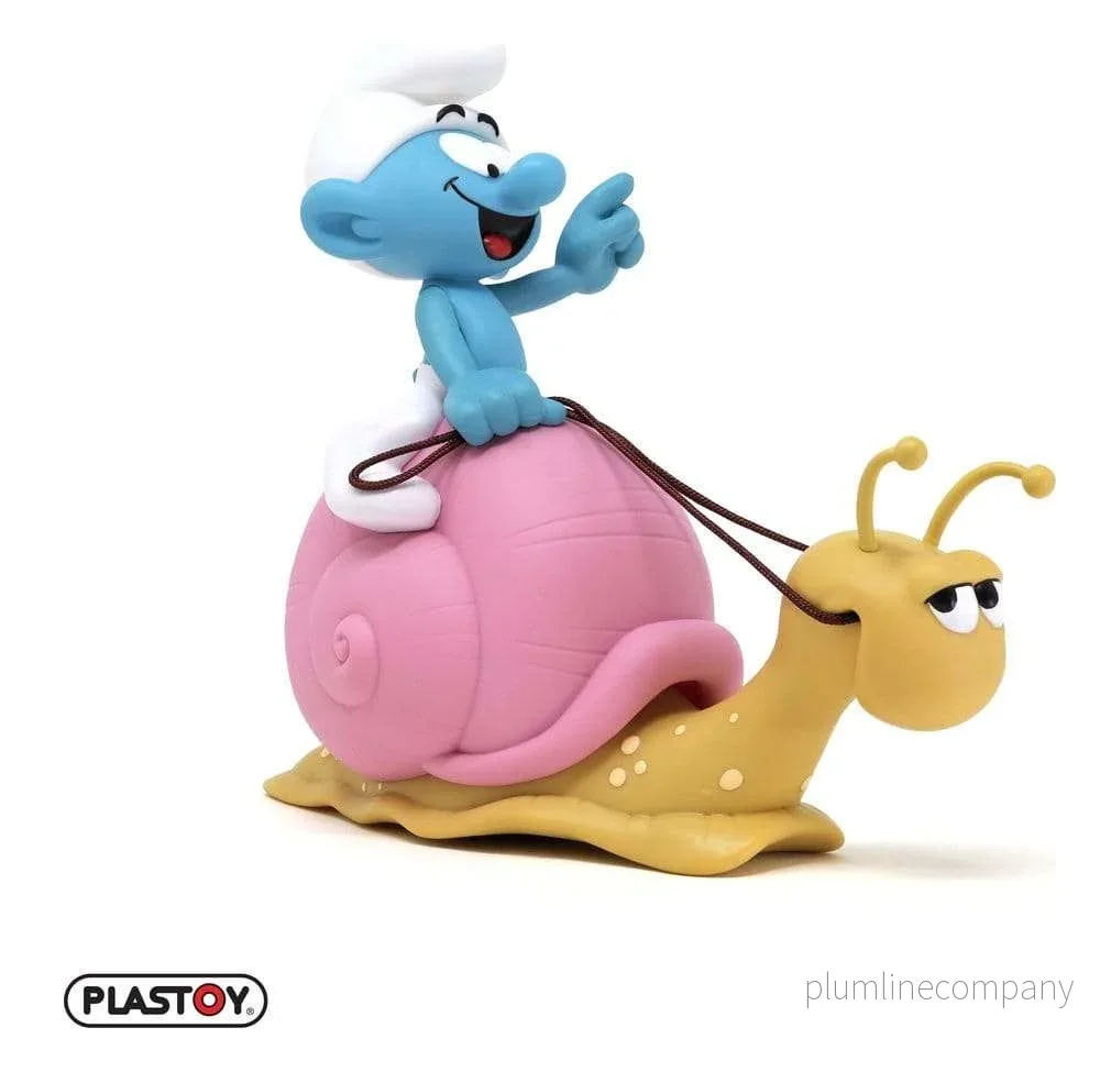 Smurfarna: Sparbössa med Smurf på Snigelens Rygg 19 cm - Bild 3