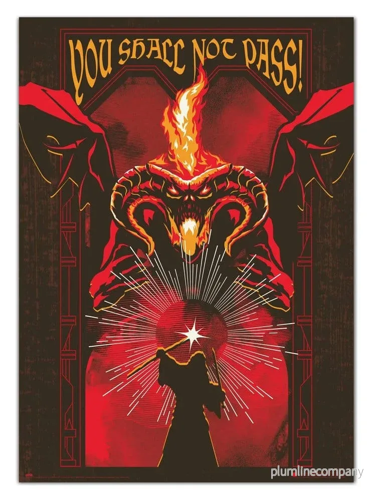 Sagan om Ringen Fluorescerande Poster Balrog 50 x 70 cm