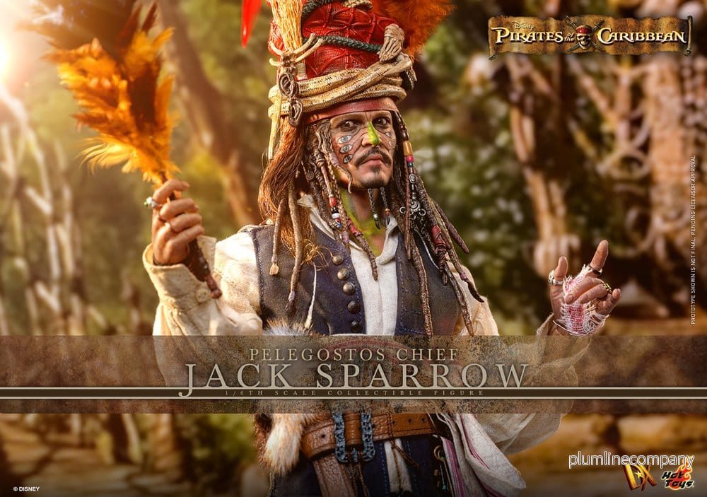 Pirates of the Caribbean: Dead Man's Chest Action DX Figur 1/6 Pelegostos Hövding Jack Sparrow 30 cm - Bild 3