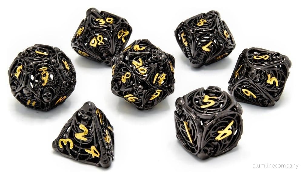 CritStones Hålig Metall Tärningsset Soulreaper Gold (7) - Bild 2