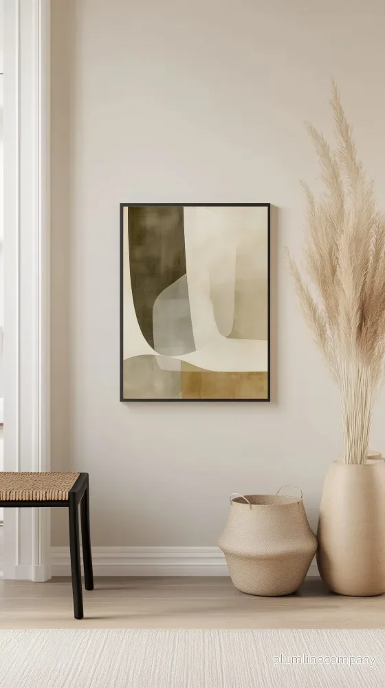 Subtle Geometric Abstract in Olive Poster - Bild 2