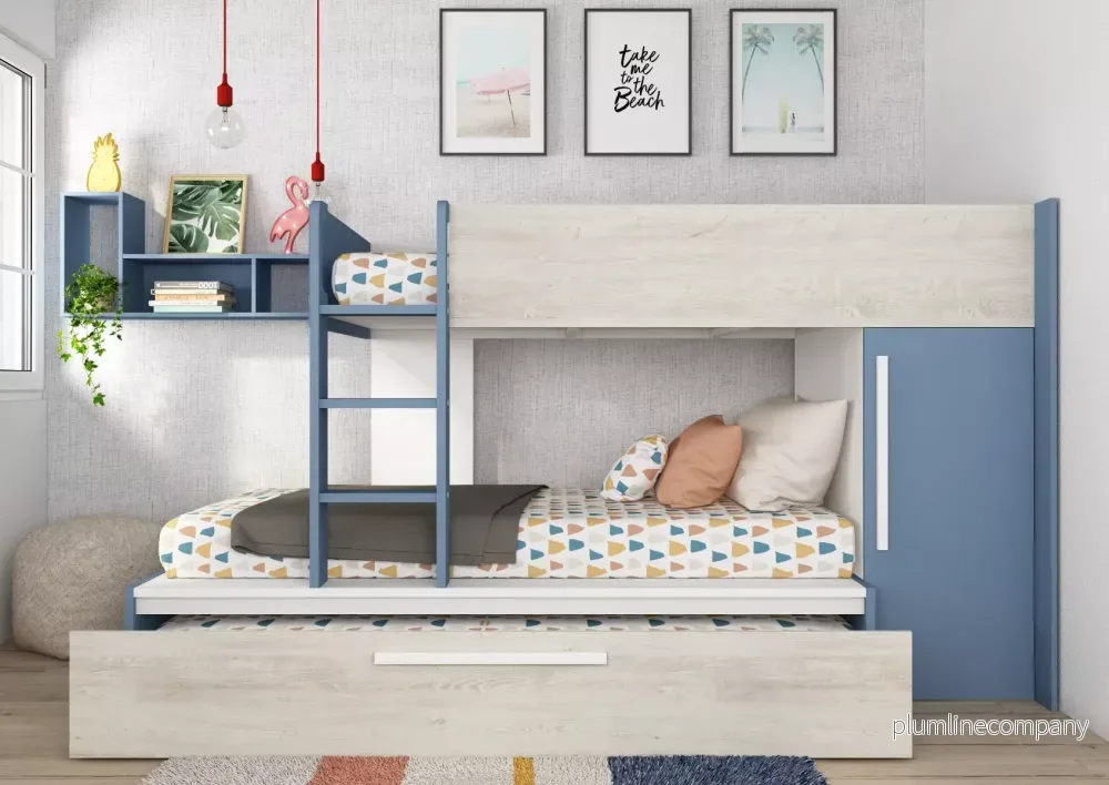 Våningssäng Evolution för 3 – 90×200 – Smokey blue Våningssäng Evolution för 3 – 90×200 – Smokey blue