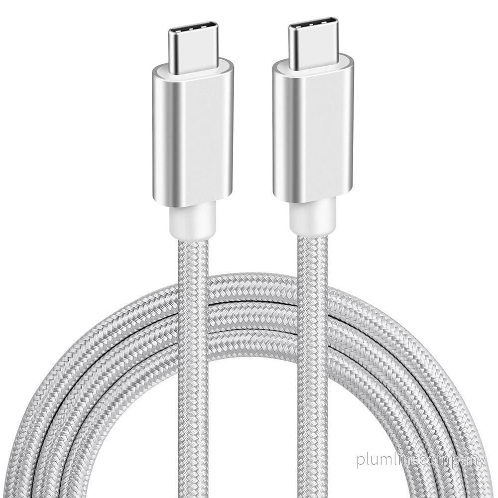 NÖRDIC 1,5m USB3.2 Gen1 USB-C till C nylonflätad kabel snabbladdning 3A 5Gbps Power Delivery PD 60W vit NÖRDIC 1,5m USB3.2 Gen1 USB-C till C nylonflätad kabel snabbladdning 3A 5Gbps Power Delivery PD 60W vit