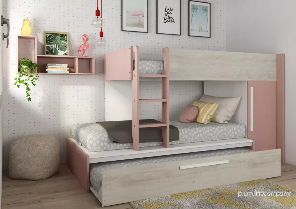 Våningssäng Evolution för 3 – 90×200 – Antik rosa Våningssäng Evolution för 3 – 90×200 – Antik rosa