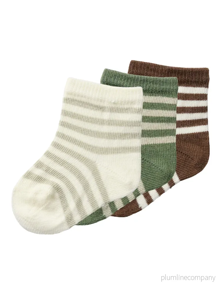 Randiga Babystrumpor i Ekologisk Bomull 3-pack – Turtledove – NBMROSSA DIR 3 PACK SOCK LIL Randiga Babystrumpor i Ekologisk Bomull 3-pack – Turtledove – NBMROSSA DIR 3 PACK SOCK LIL