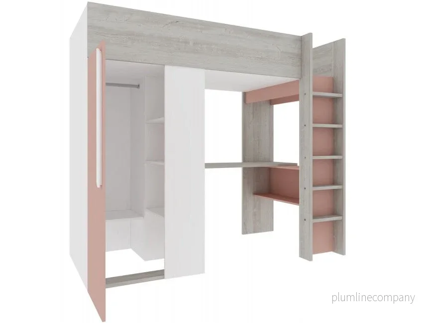 Trasman Studio Loftsäng med Garderob 90x200 - Antik Rosa - Bild 3