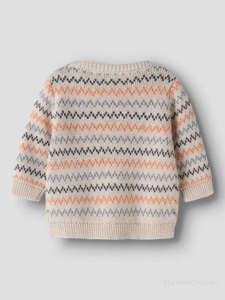 Pullover i Ekologisk Bomull - Peyote Melange - NBMNINO LS KNIT - Bild 2