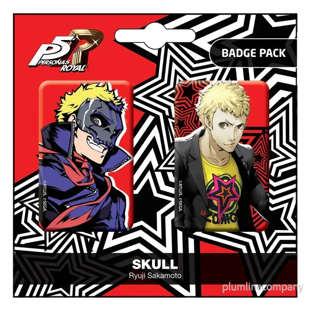 Persona 5 Royal Pin Badges 2-Pack – Skull & Ryuji Sakamoto