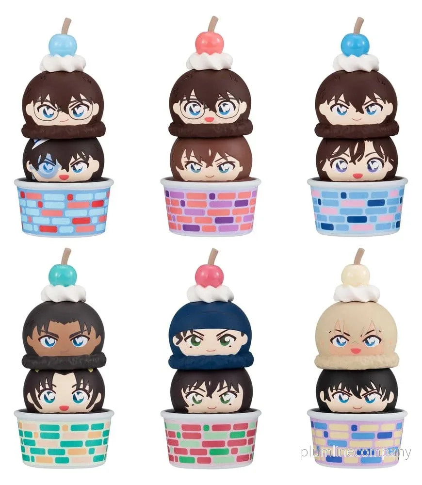 Detective Conan Tsumichen stapelbara och föränderliga minifigurer 8 cm blindboxset (6) (med present)