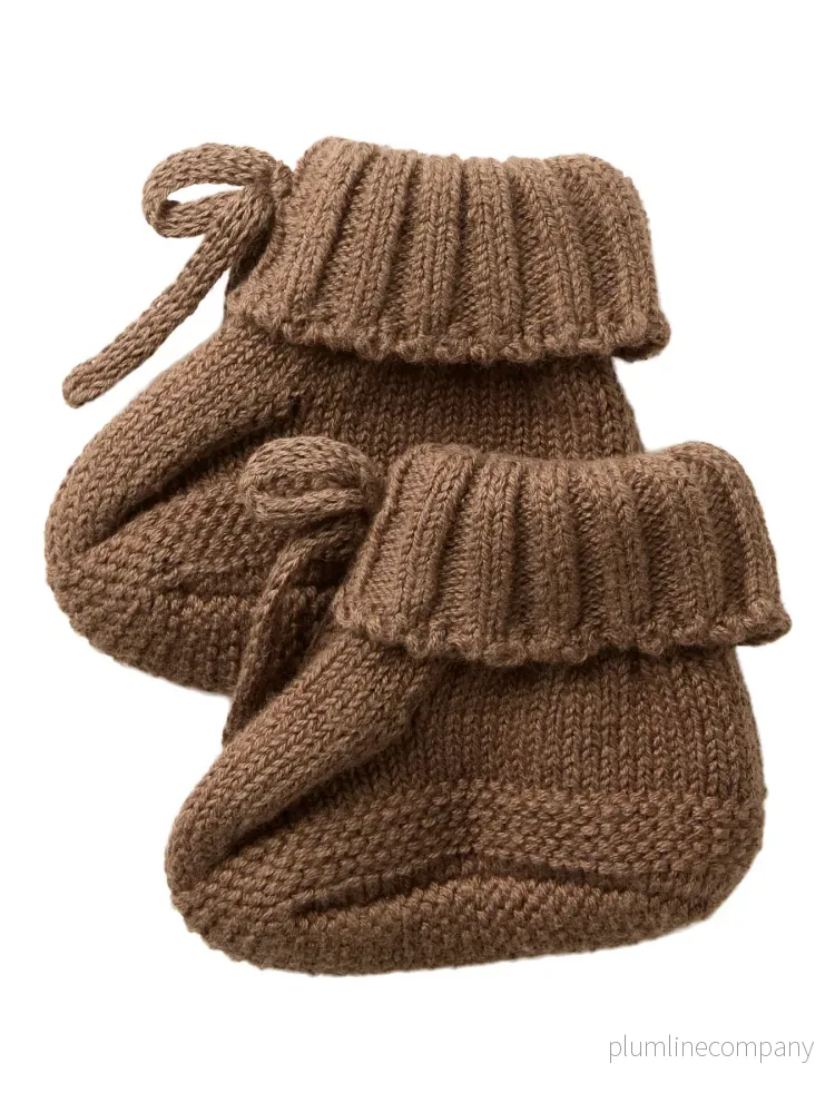 Stickade tossor i ekologisk bomull – NBNLAGUNA KNIT SLIPPERS LIL – Teak Stickade tossor i ekologisk bomull – NBNLAGUNA KNIT SLIPPERS LIL – Teak