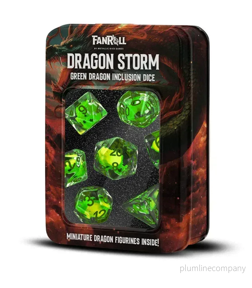 Dragon Storm Inklusions Tärningsset Grön Drage (7) - Bild 3