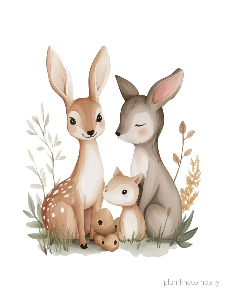 Woodland Animal Family Poster Woodland Animal Family Poster