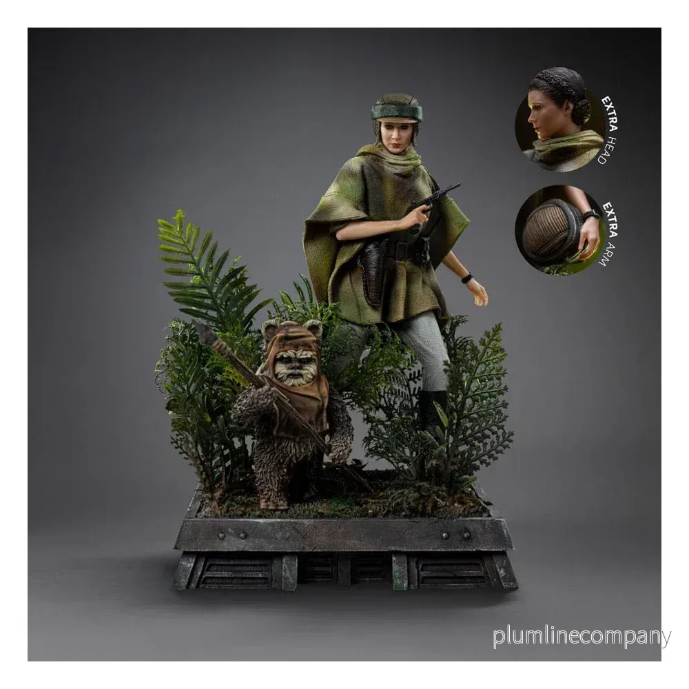 Star Wars Episode VI Art Scale Figur 1/10 Leia och Wicket 21 cm