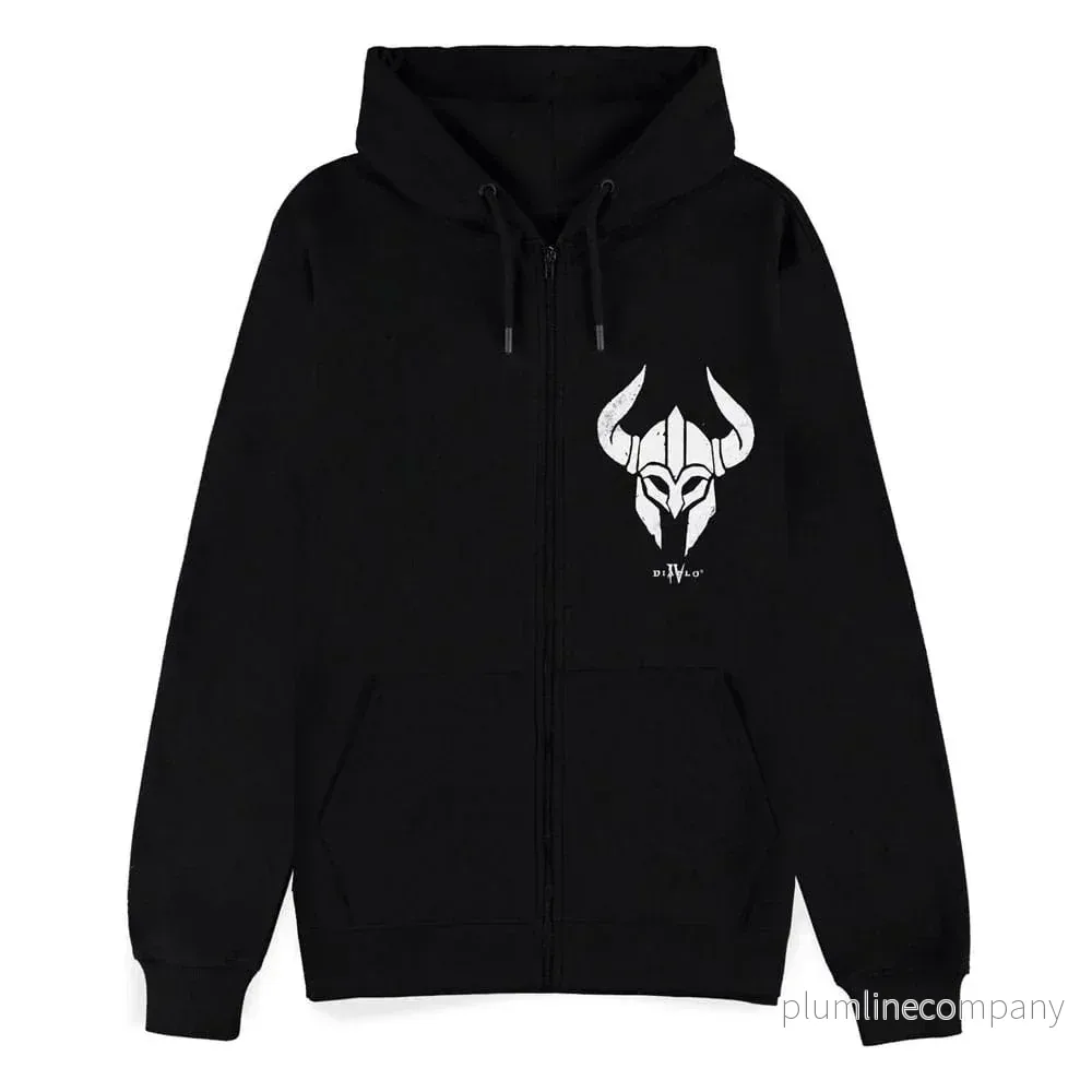 Diablo IV Zipper Hoodie Sweater Barbarian Sigil Diablo IV Zipper Hoodie Sweater Barbarian Sigil