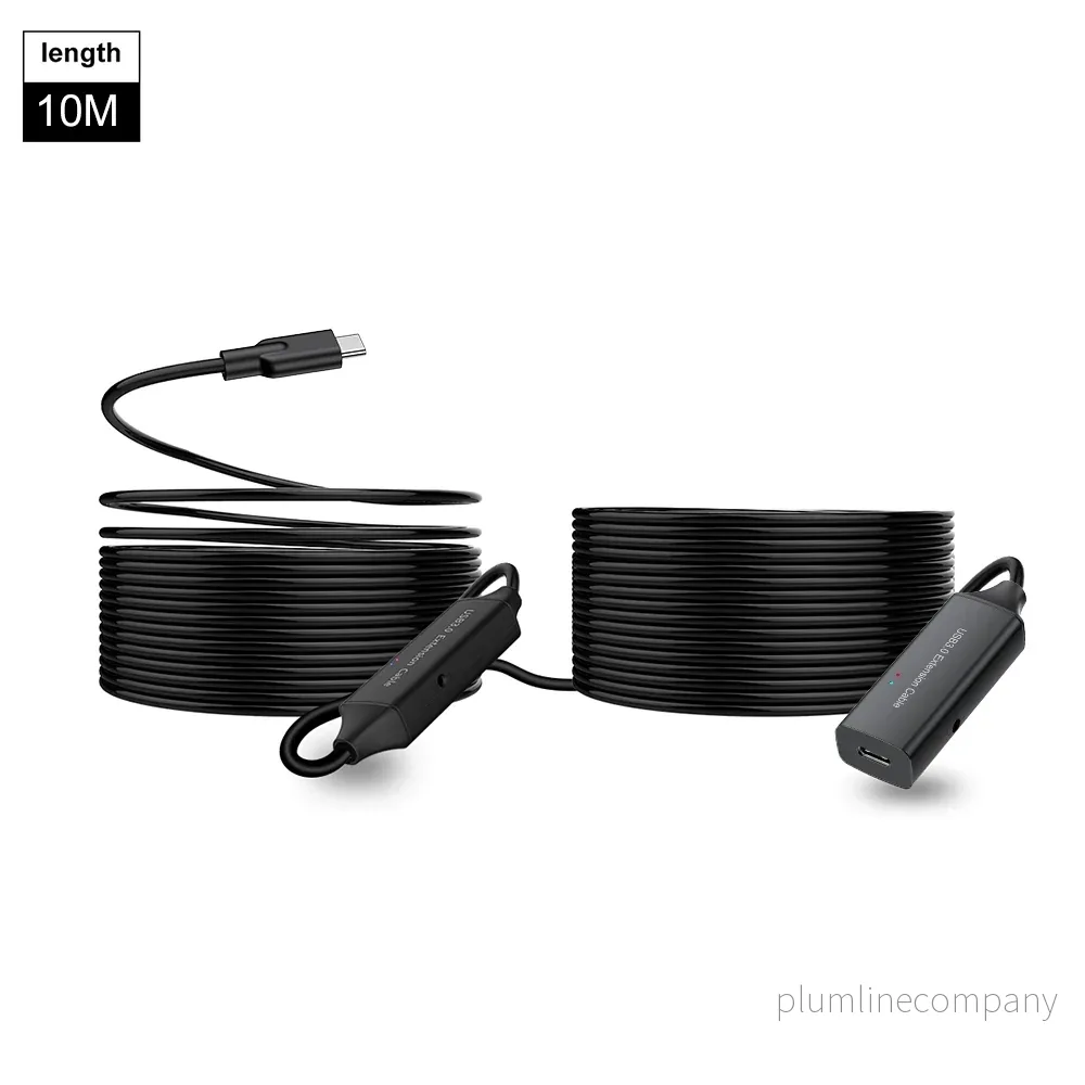 NÖRDIC aktiv 10m USB-C 3.0 SuperSpeed 5Gbps förlängningskabel hane till hona - Bild 3
