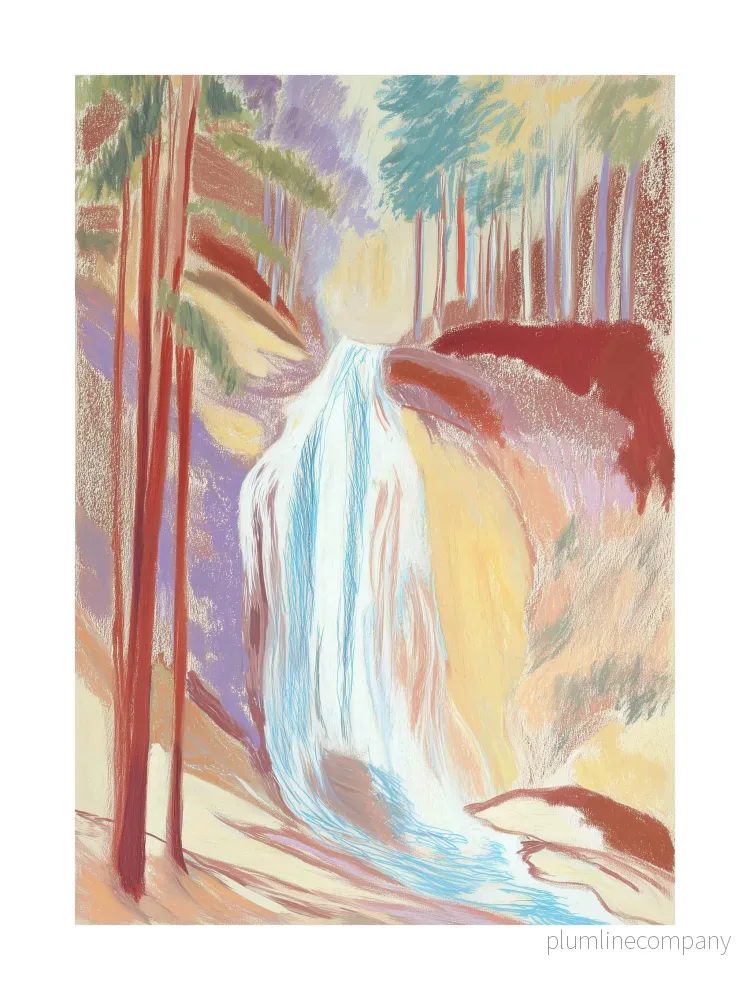 Forest Waterfall Serenity Poster