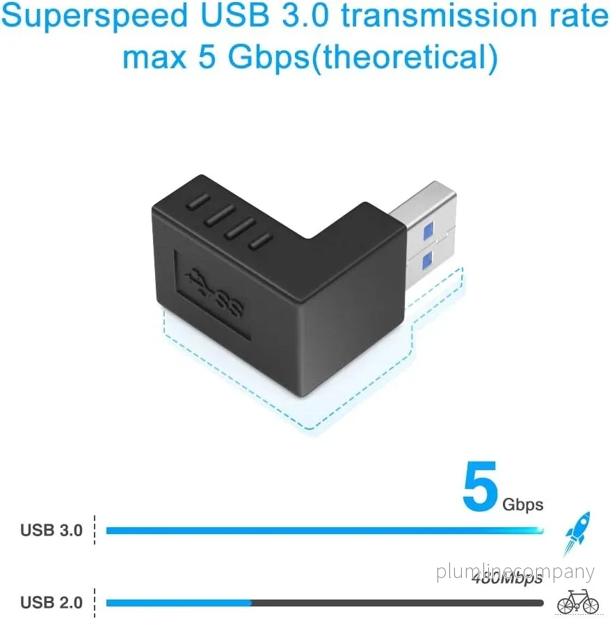 NÖRDIC 90 graders förlängningsadapter USB 3.1 adapter hane till hona - Bild 2