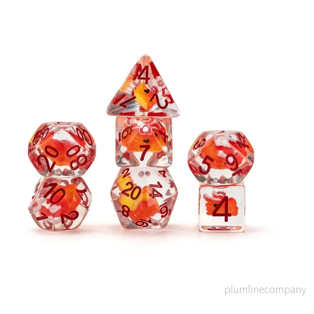 Dragon Storm Inclusion Dice Set Röd Draken (7) - Bild 2