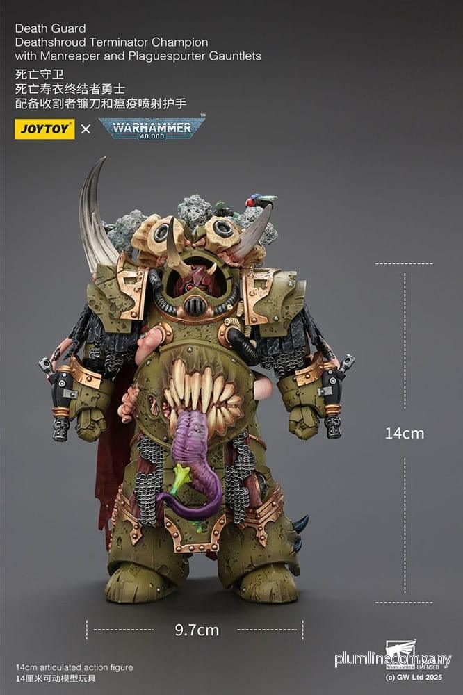 Warhammer 40k Action Figur 1/18 Death Guard Deathshroud Terminator 1 med Manreaper och Plaguespurter Gauntlet - Bild 3