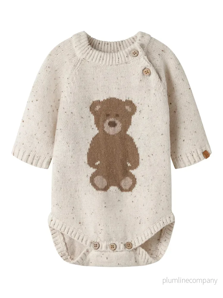 Stickad body – Turtledove TEDDY – NBNGALTO RIA LS KNIT BODY LIL