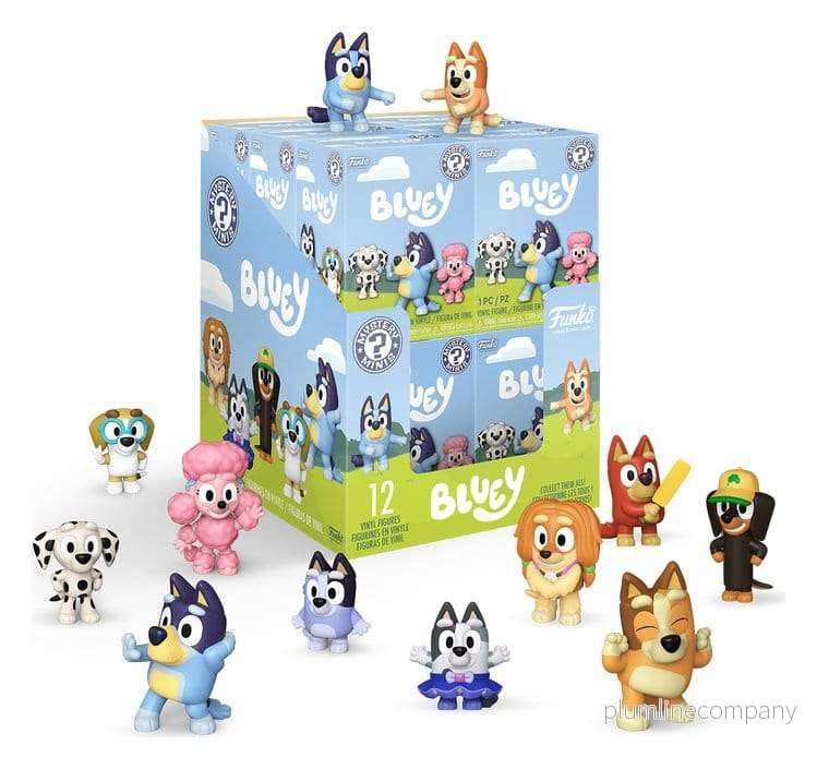 Bluey Mystery Mini Figures 5 cm – Bluey display med 12 blindboxar Bluey Mystery Mini Figures 5 cm – Bluey display med 12 blindboxar