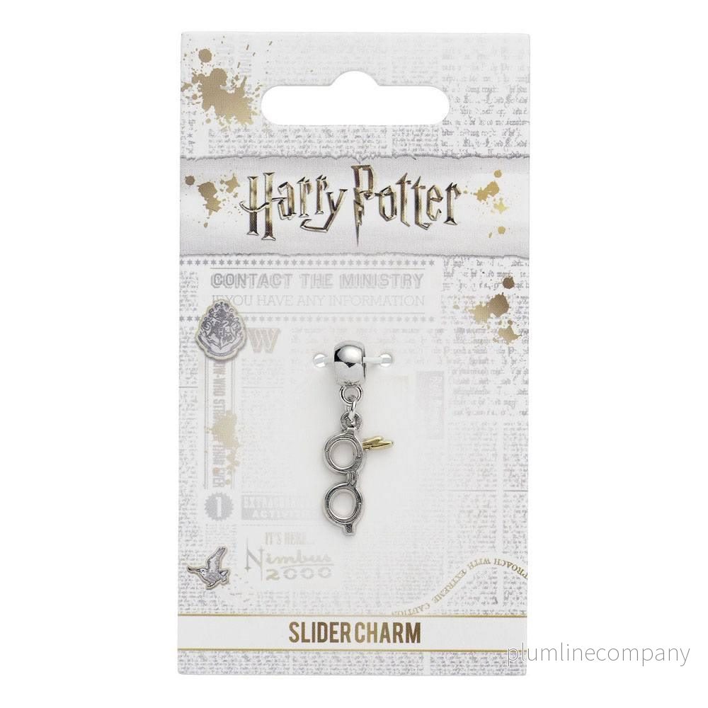 Harry Potter Charm Lightning Bolt med Glasögon (silverpläterad) - Bild 3